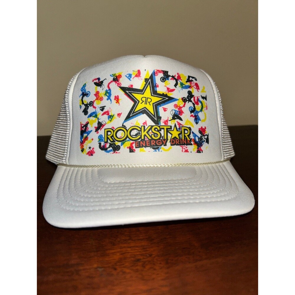 Rockstar Energy White BMX Bike Trucker Hat